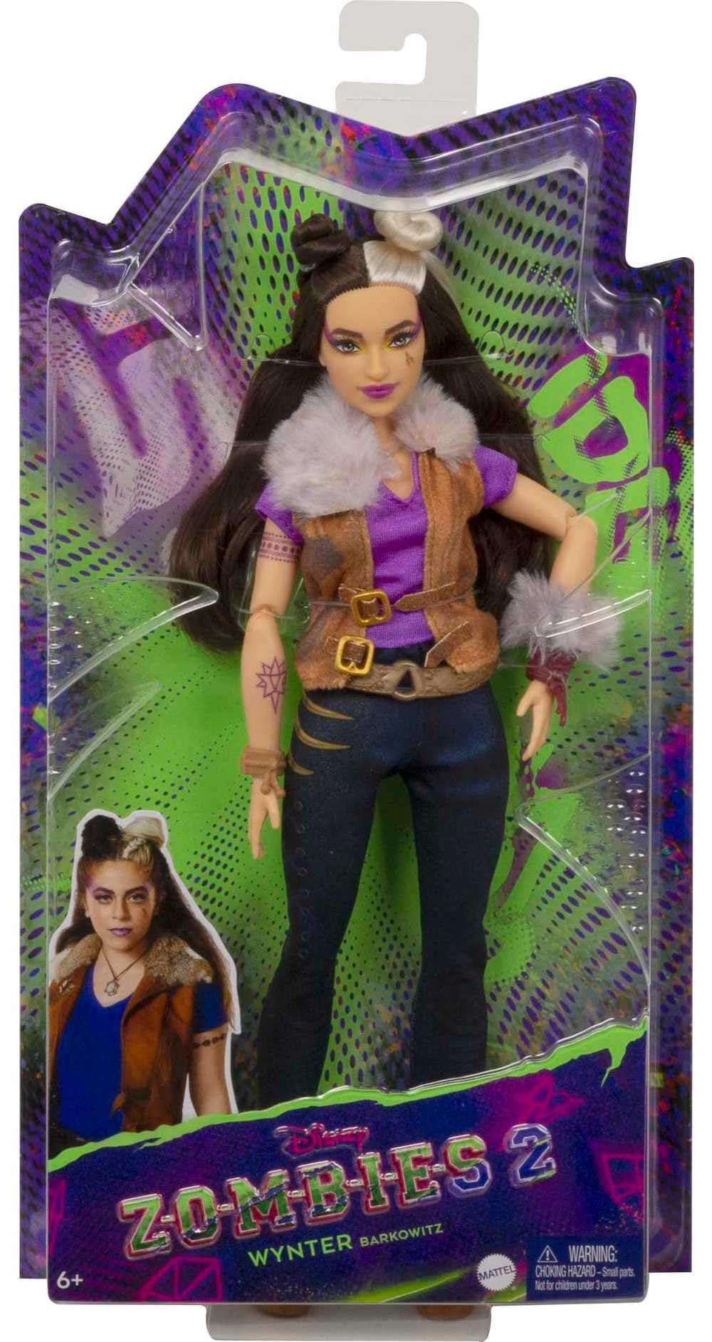 Mattel Disney Zombies 2 Toys, Wynter Barkowitz Werewolf Fashion Doll Wearing Rocker Outfit & Accessories, 11 Bendable “Joints”