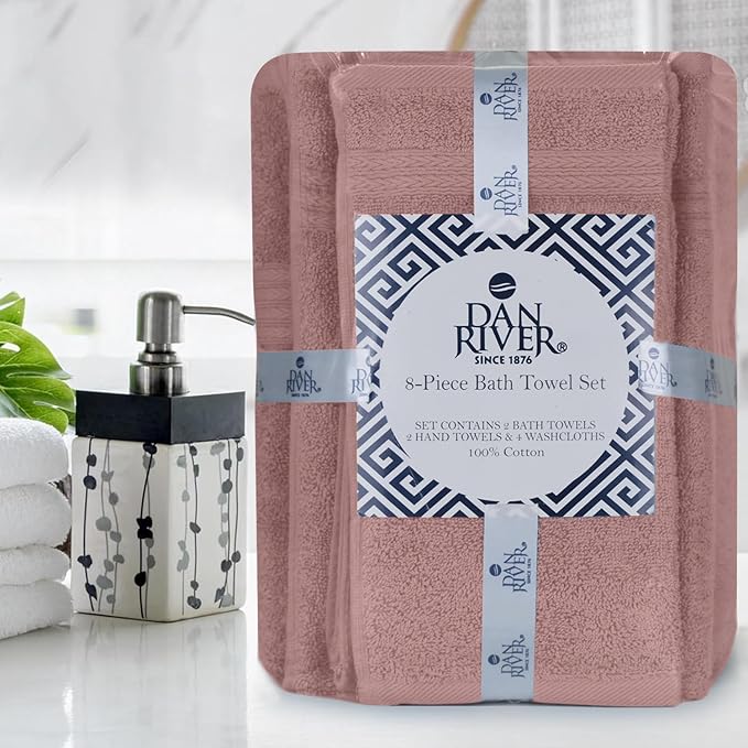 DAN RIVER 8 PC Luxury Bath Towels