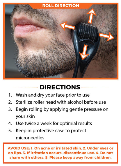 Wild Willies Beard Growth Kit - Premium Derma Roller & Beard Boost Serum - Microneedle Roller & Beard Hair Growth Serum with Biotin & Caffeine for Fuller Beard, Scalp Care - Easy to Use Kit with Case