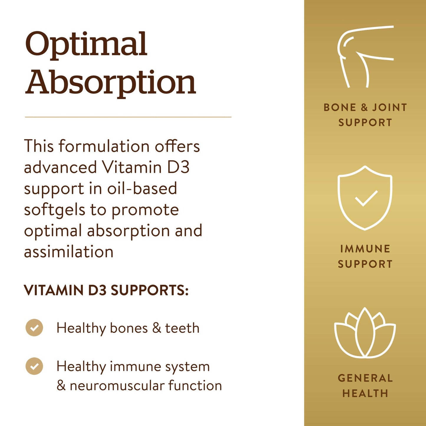 Solgar Vitamin D3 1000 IU (25 µg) Softgels - Pack of 250 - Healthy Bones and Teeth - Supports Immunity and Muscle Function - Gluten Free