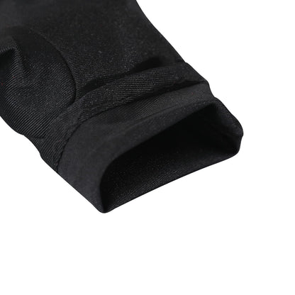 Women Formal Bridal Short Satin Banquet Party Wedding Black Opera Gloves Wrist Length for Wedding Evening Party (Black)