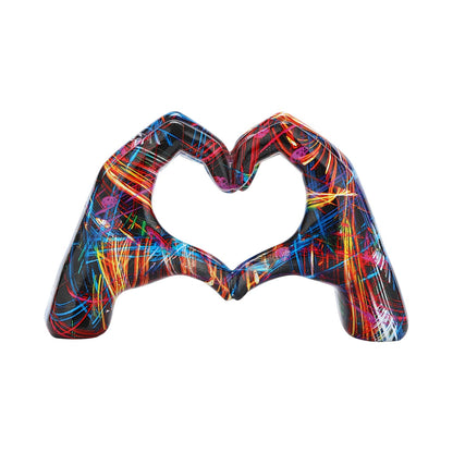 JDPEYI Heart Hands Sculpture Room Decor Hand Heart Statue Bracelet Holder Decorative Hand Art for Bedroom Living Room Bookshelf and Coffee Table