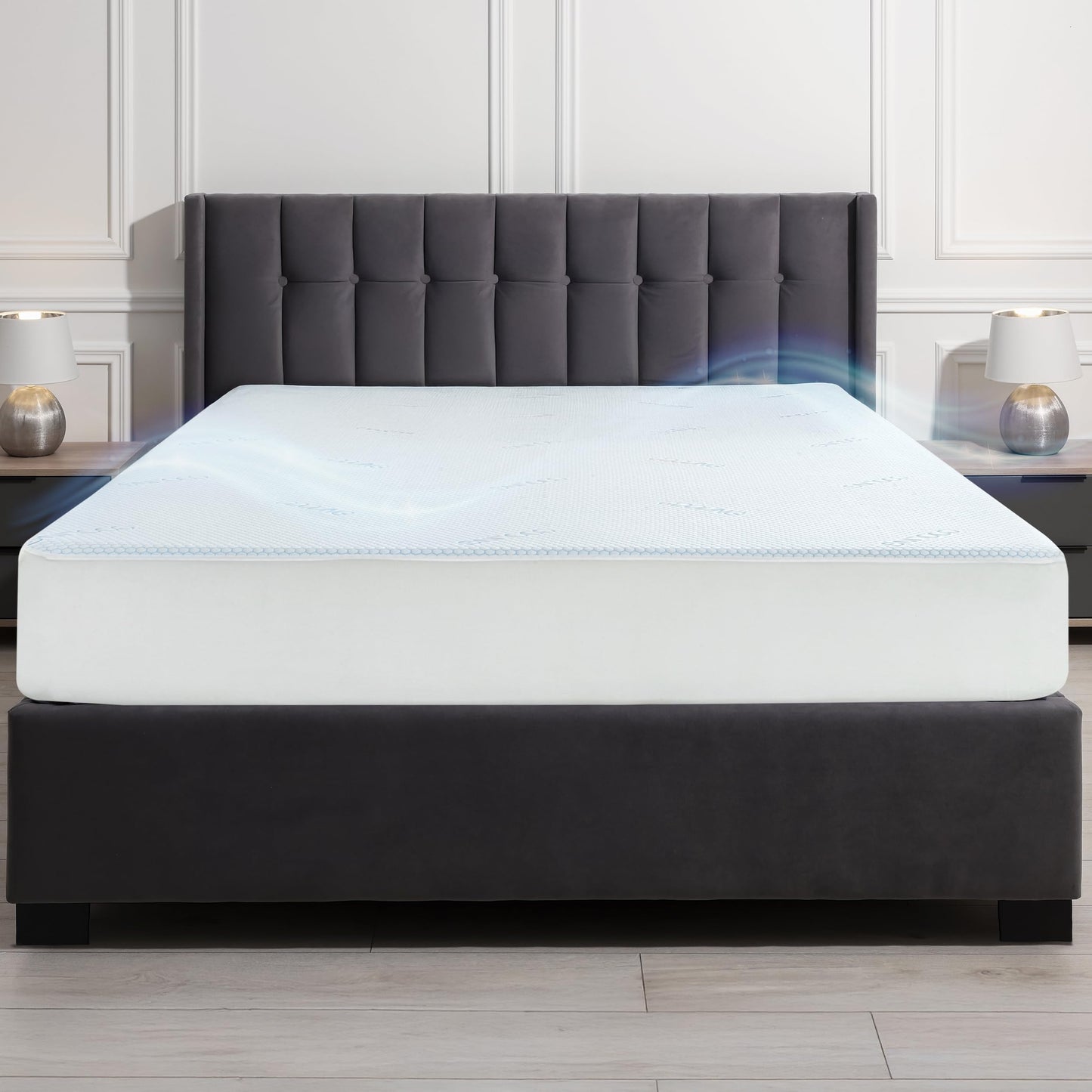LUX Décor Waterproof Cooling Mattress Protector - Lightweight & Breathable 40% Nylon and 60% Polyester - Twin Cooling Mattress with 16” Deep Pocket - 39" x 75"