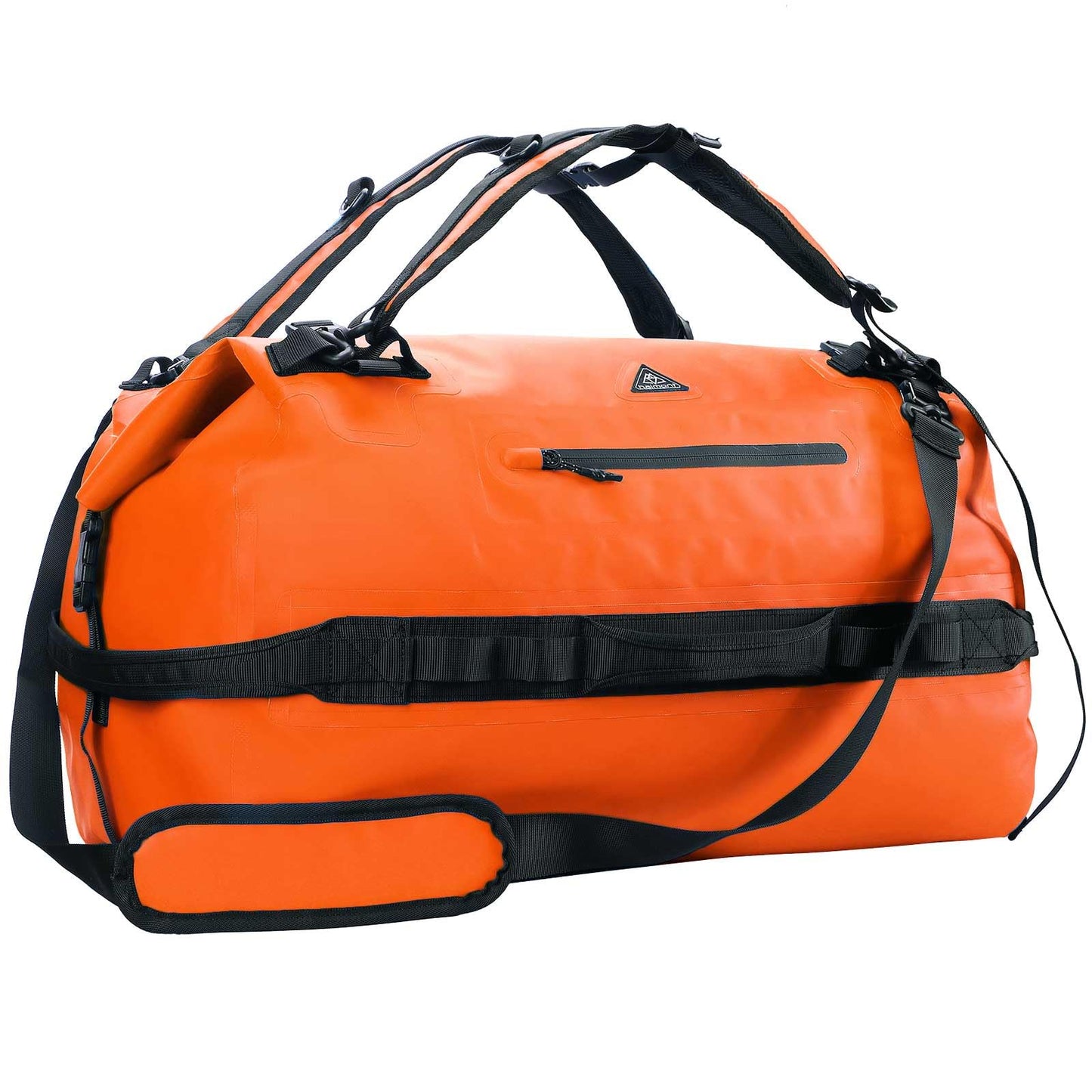 Haimont 60L Waterproof Duffel Bag Backpack Outdoor Heavy Duty Duffle Bag with Backpack Straps for Camping Travel Kayaking for Men Women, Orange