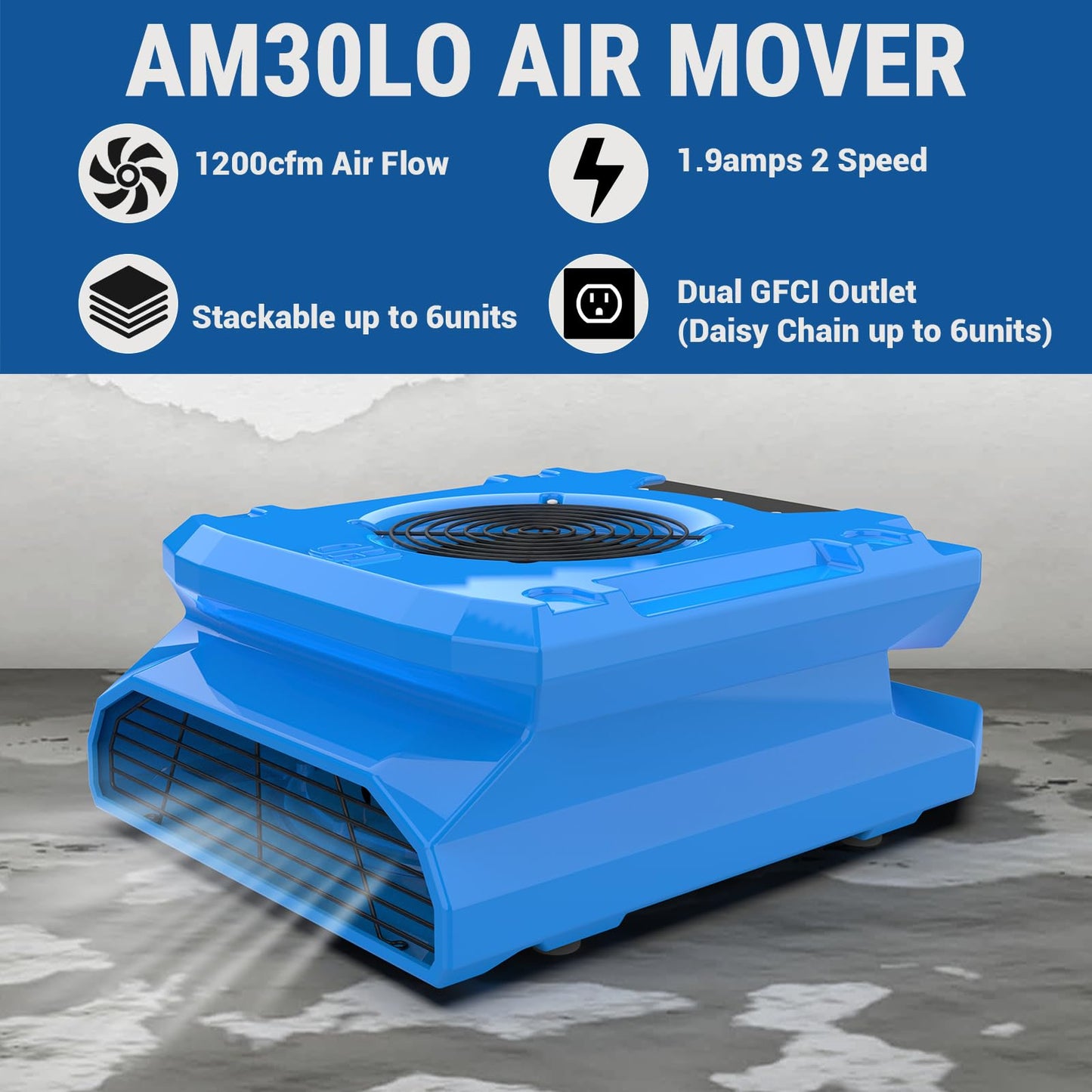 MOUNTO Water Damage Restoration Combo Package Deals (15* AM30LO Air Mover, 3*AF500 Air Scrubber, 3*DH80 LGR Dehumidifier)