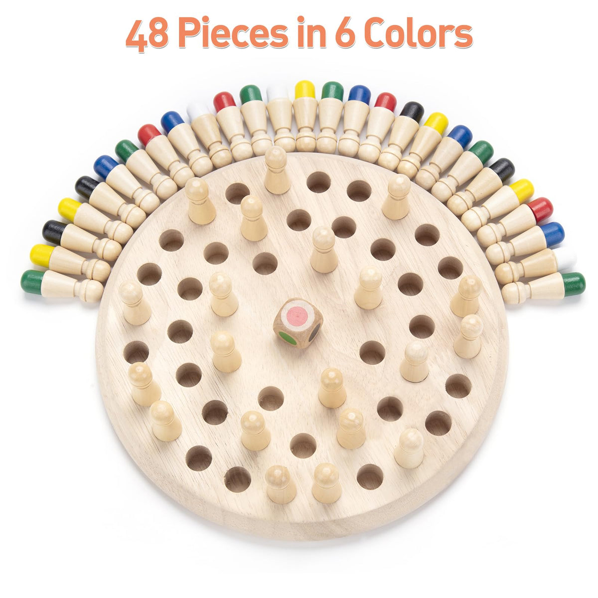 Wooden Memory Chess Matching Game: Large Family Board Games for Kids and Adults, Montessori Preschool Learning Educational Toy, Birthday Gift for Age 3 4 5 6 7 8+ Boy Girl