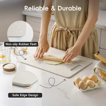 Wood Fiber Cutting Board Set of 2, Dishwasher Safe, Non-Toxic Cutting Board for Kitchen, BPA Free, Non-Slip, Non-Porous Composite Chopping Board, Mothers Day Gifts for Mom