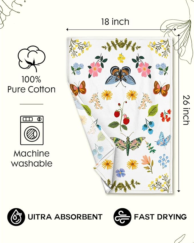 Flour Sack Kitchen Towels Set of 2-18x26 Cotton Dish Towels