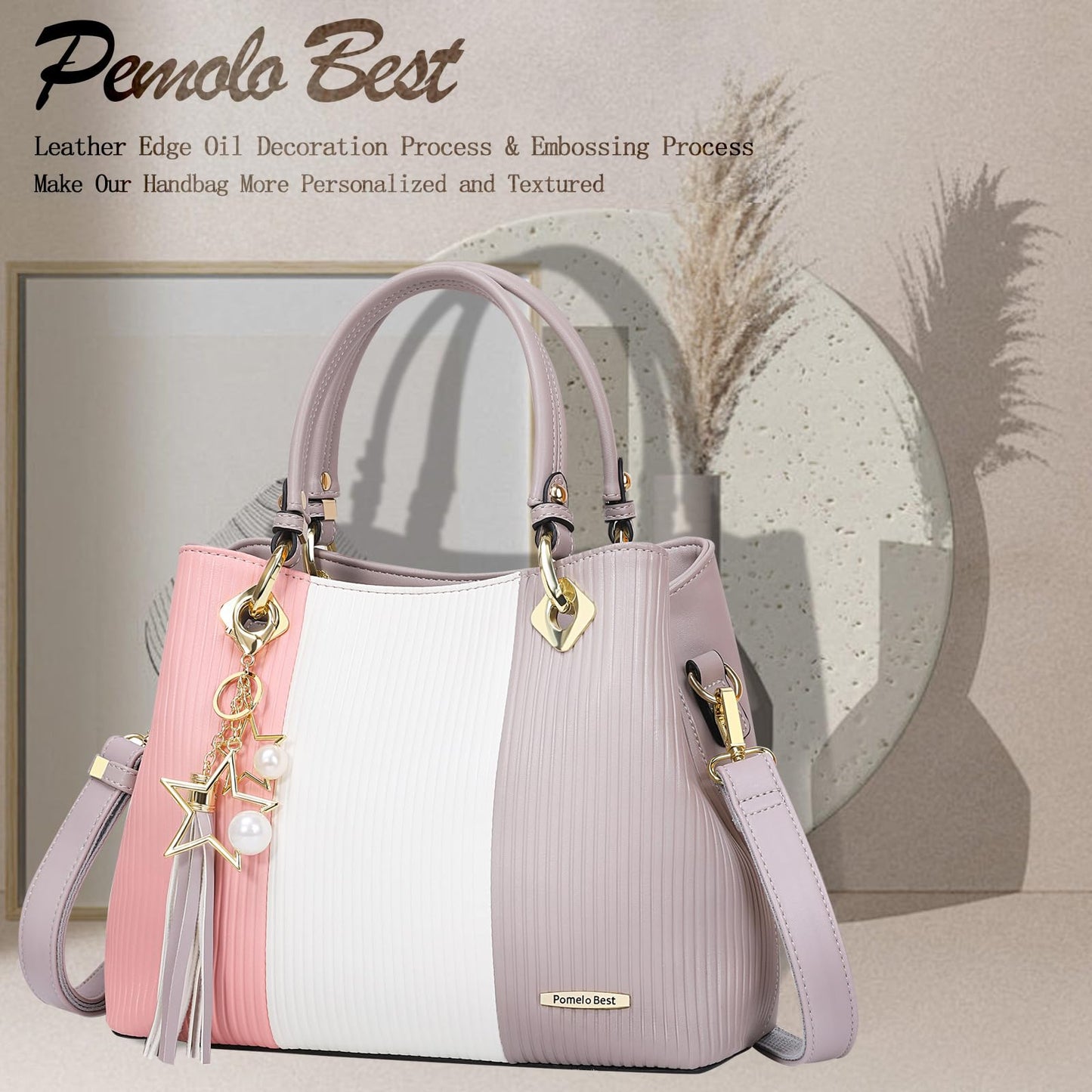 Pomelo Best Handbags for Ladies with Multiple Interior Pockets and Pretty Colour Combination