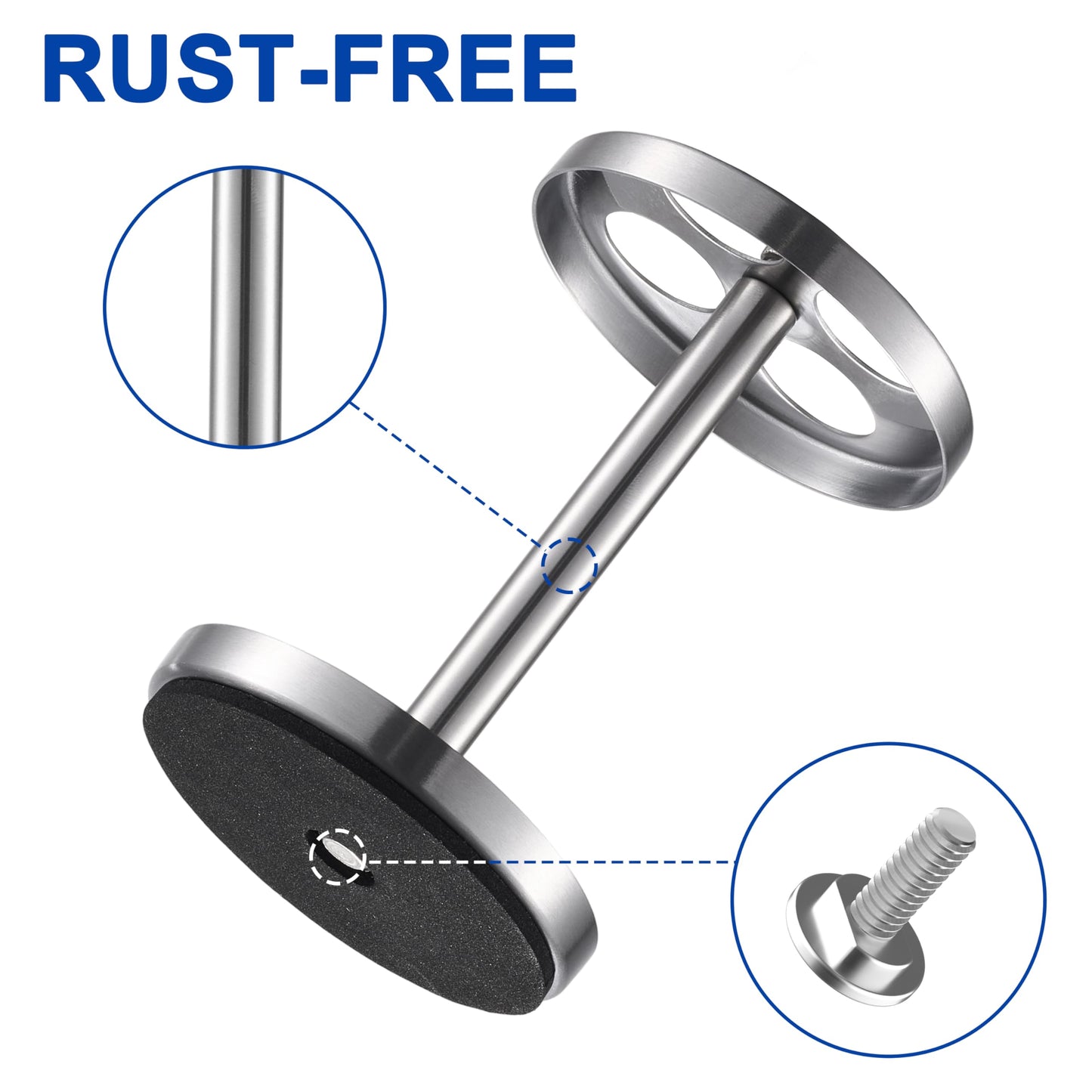 Brushed 18/8 Stainless-Steel Toothbrush Holder Stand: Rustproof Bathroom Countertop Organizer, 4 Ventilated Slots Hold Manual Toothbrushes, Razor