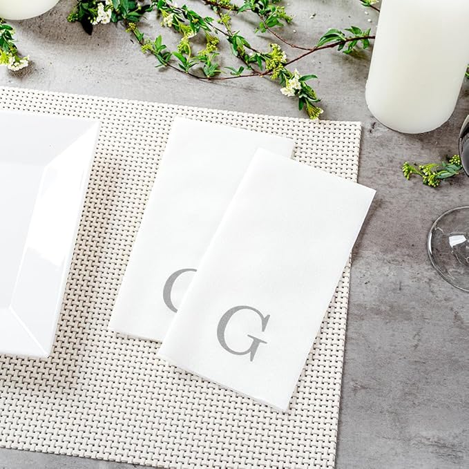 Luxenap 15.8 X 7.9 Inch Linen-Feel Guest Towels, 2000 Lettered Hand Towels