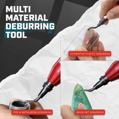 AFA Tooling Deburring Tool Kit with 11 High Speed Steel BS1010 Blades | Precision Edge Burr Removal on Copper, Iron, Brass, and PVC Plumbing Pipes, 3D Printing Plastics, Resin Art, and Metal Work