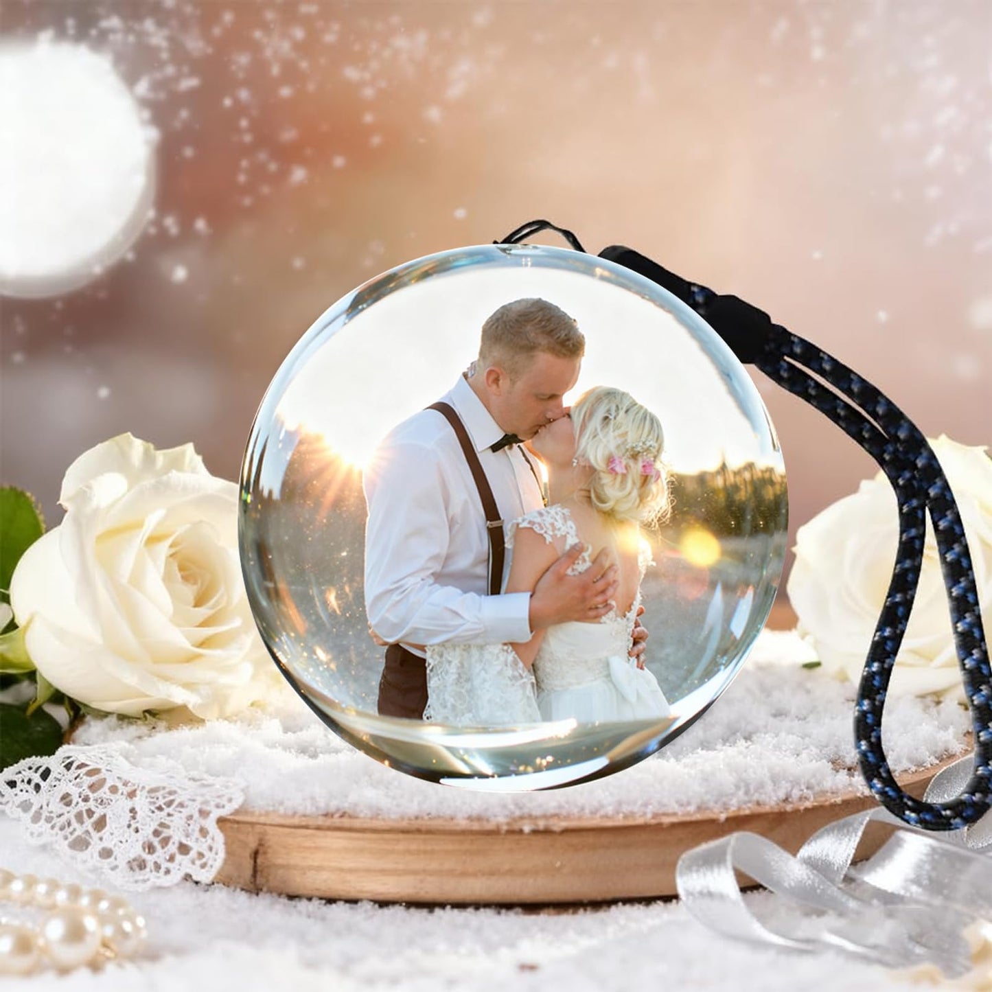 Crystal Ball Video Player, Memory Orb, 2.7" HD Screen 4GB Digital Frame Personalized USB Uploadable Video & Photos Rechargeable Memory Pearl for Couples Friends Family Anniversary Birthday