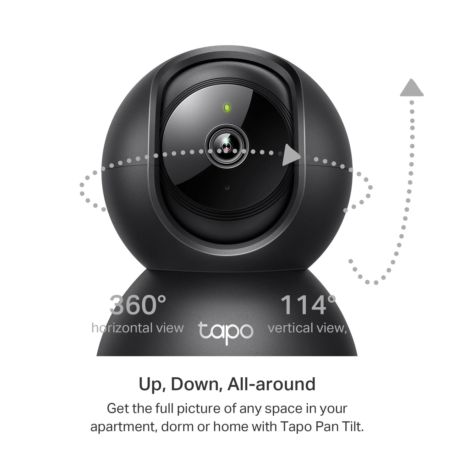 Tapo C211 2K 3MP Pan/Tilt Indoor Camera House Security Camera, WiFi Camera, No Monthly Fee, AI Detection, Dog Camera, Baby Camera Monitor, CCTV, 360° View, Night Vision, Works with Alexa & Google