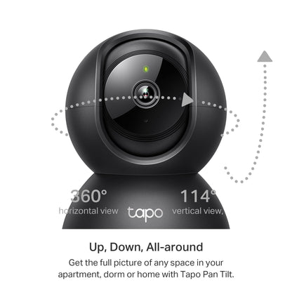 Tapo C211 2K 3MP Pan/Tilt Indoor Camera House Security Camera, WiFi Camera, No Monthly Fee, AI Detection, Dog Camera, Baby Camera Monitor, CCTV, 360° View, Night Vision, Works with Alexa & Google