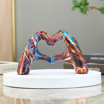 JDPEYI Heart Hands Sculpture Room Decor Hand Heart Statue Bracelet Holder Decorative Hand Art for Bedroom Living Room Bookshelf and Coffee Table