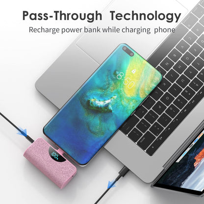 Mini Portable Charger USB-C Power Bank 5200mAh,Ultra Compact LCD Display Battery Pack Backup Charger Compatible with iPhone 17/17 Air/17 Pro/17 Pro Max/16/16 Plus/16 Pro Max/15 Series,Samsung-Green