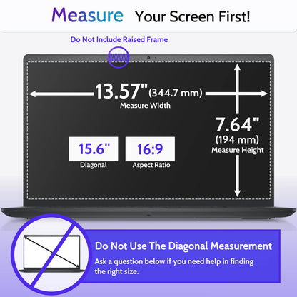 3 Pcs 15.6 Inch Anti Blue Light Screen Protector Compatible With Lenovo Hp Dell Acer Asus Samsung etc Laptop-16:9 Aspect, 15" Computer Monitor Glare Filter Uv Blocker Shield Cover Eye Protection Film