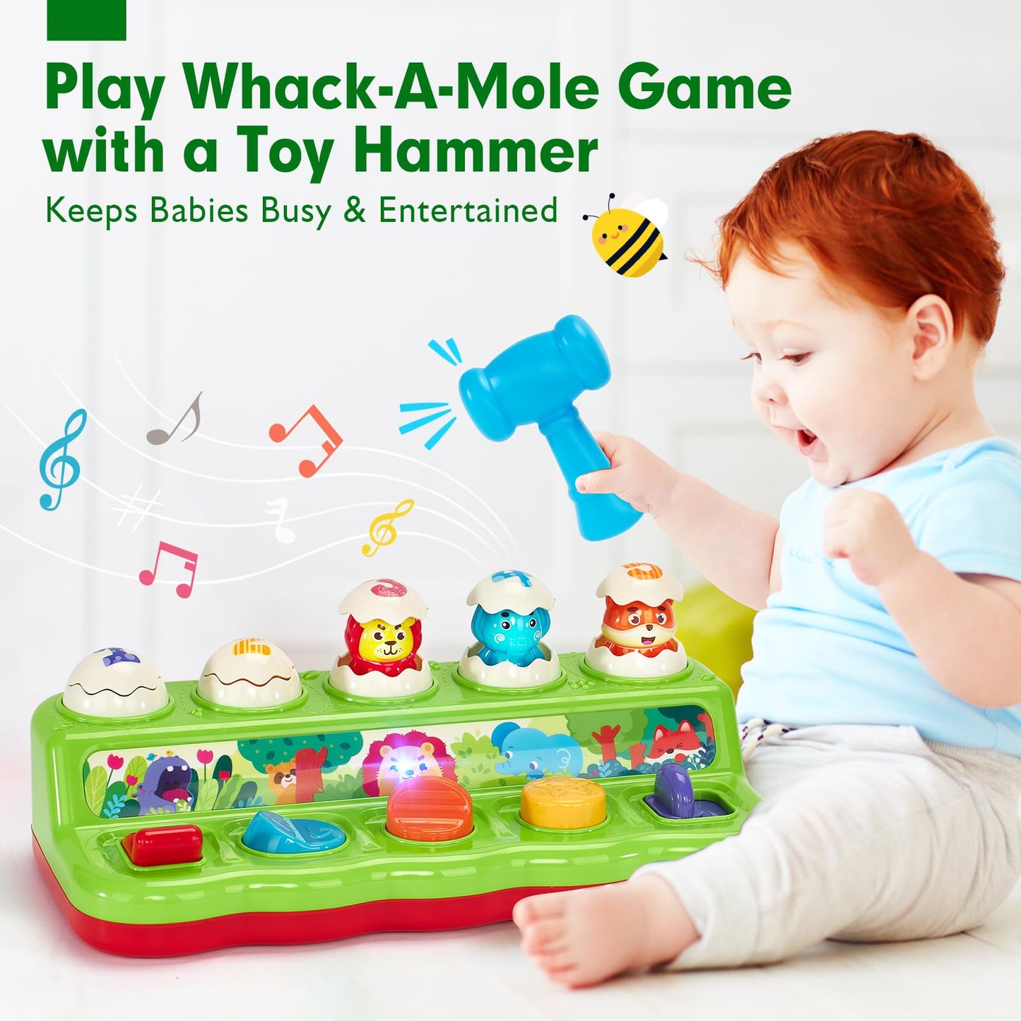 HAHALAND Pop Up Montessori Toys for 1 Year Olds Boys & Girls with Hammers - Early Development & Activity Toys for Kids Birthdays