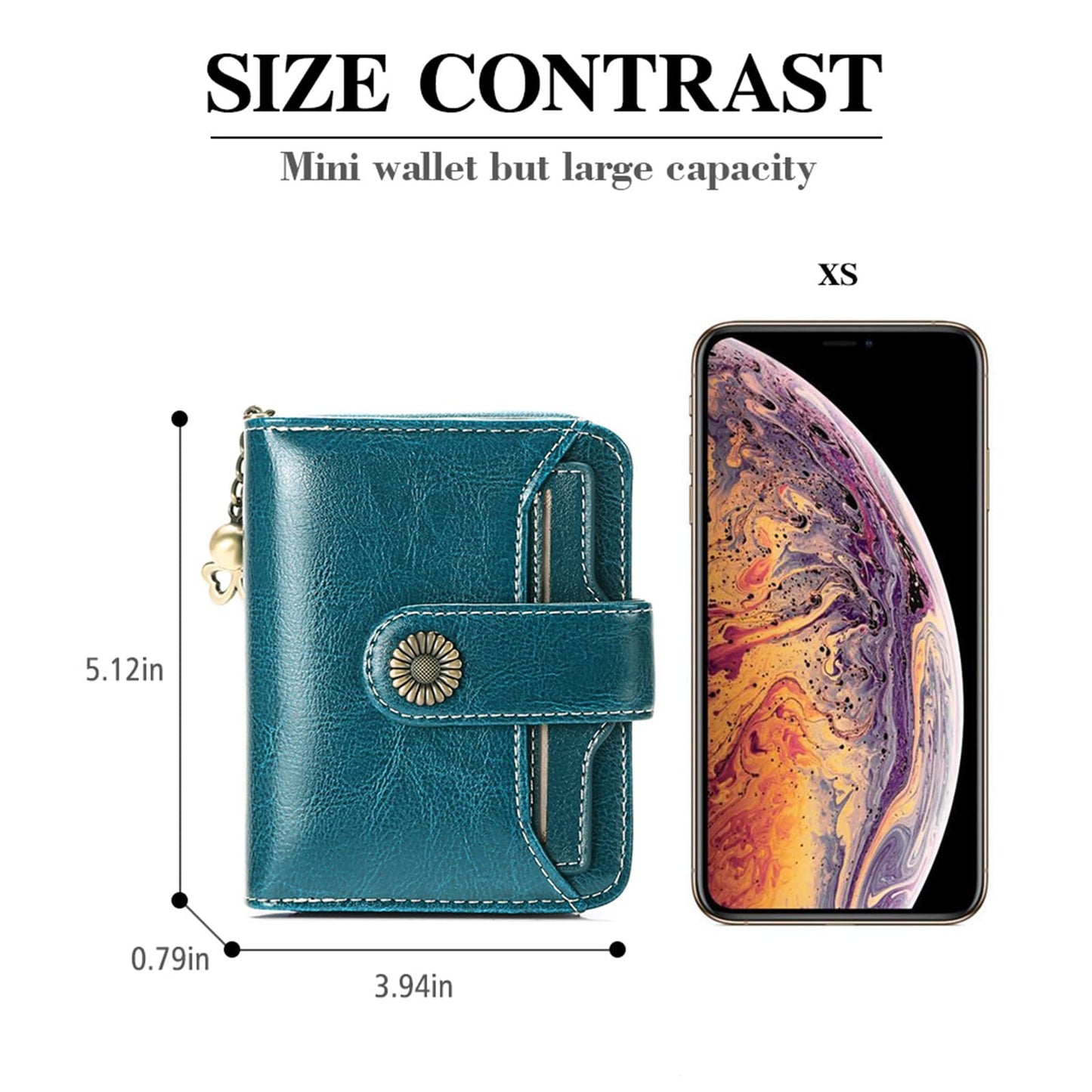 SENDEFN Purses for Women Genuine Leather Small Bifold Compact Womens Wallet with RFID Protection