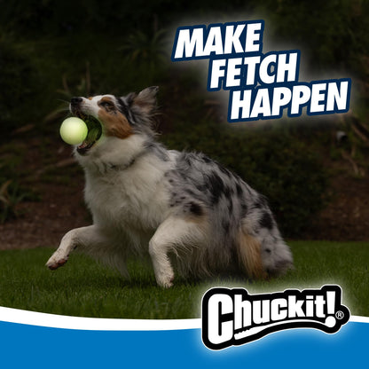 Chuckit! Ball Glow In the Dark Dog Toy, Durable Rubber Dog Balls, Launcher Thrower Compatible Interactive Toys for Dogs for Boredom, Medium, Pack of 2