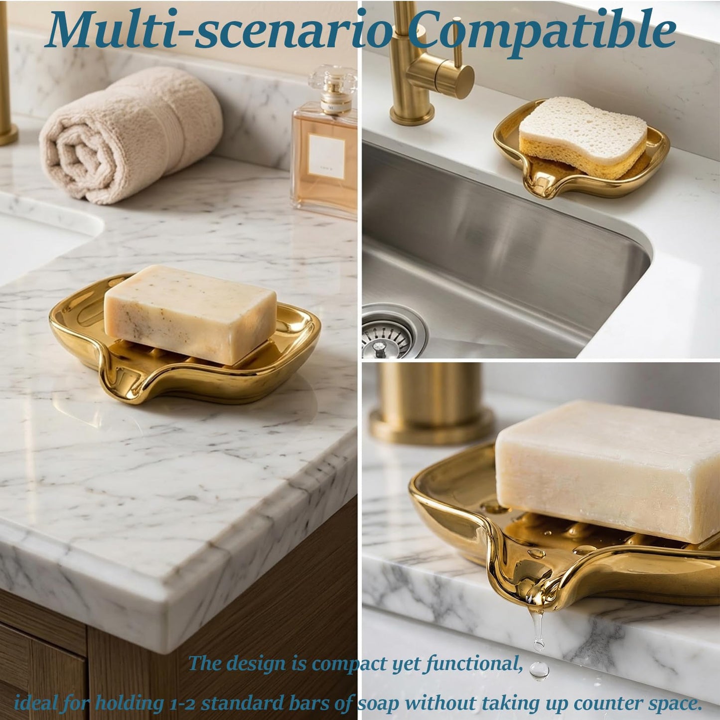 Ovatheria Polished Gold Soap Dish