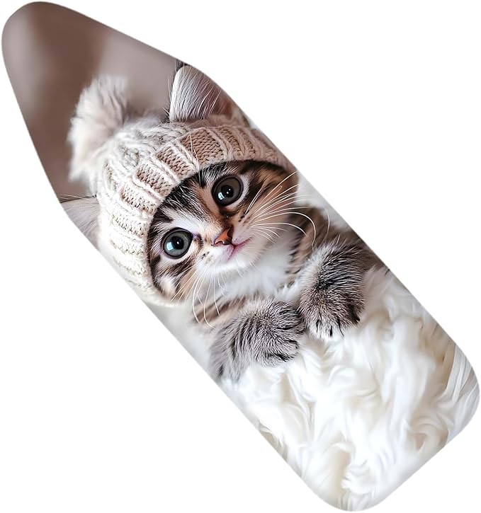 Nuxovilar Cute Cat with Knit Hat Ironing Board Cover, 15 * 54inch, Fits Most