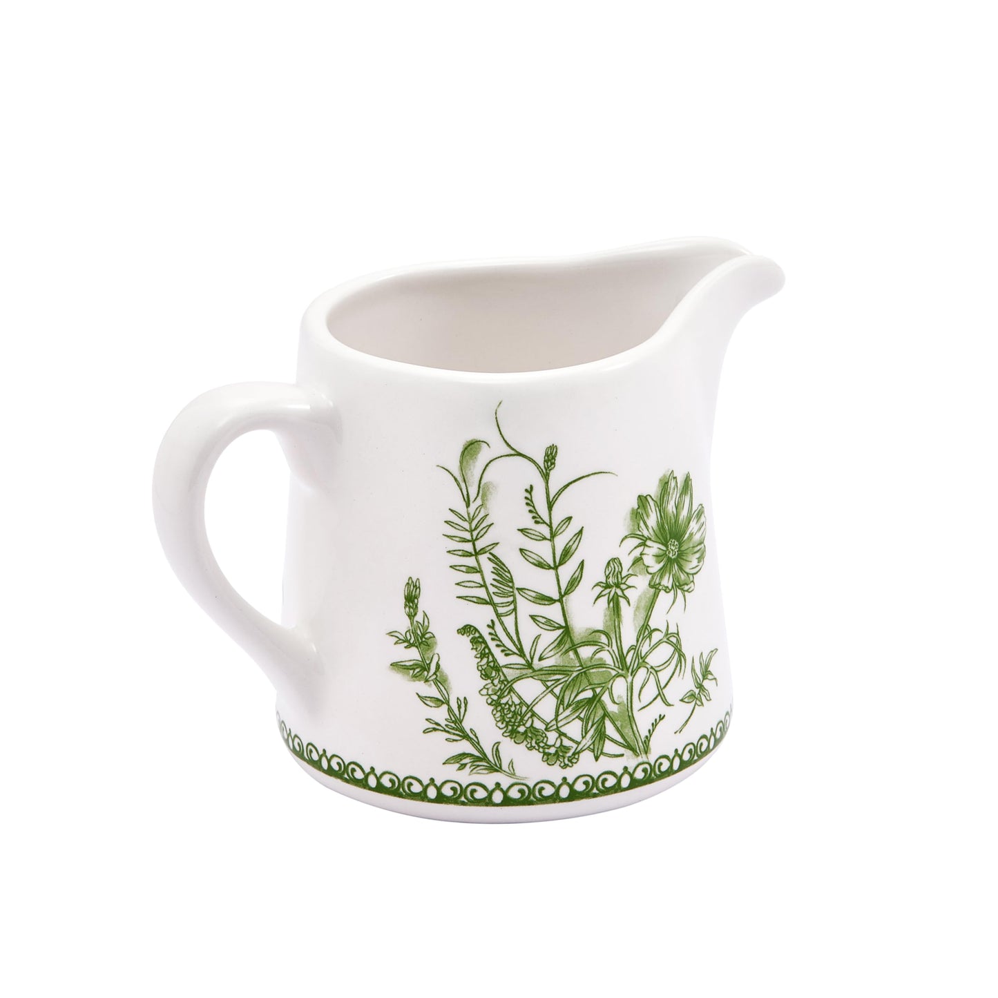Bico Green Garden Toile De Jouy Ceramic Sugar and Creamer Set, Sugar Bowl with Lid, Cute Container for Coffee Bar, Kitchen Countertop Accessories, Microwave and Dishwasher Safe