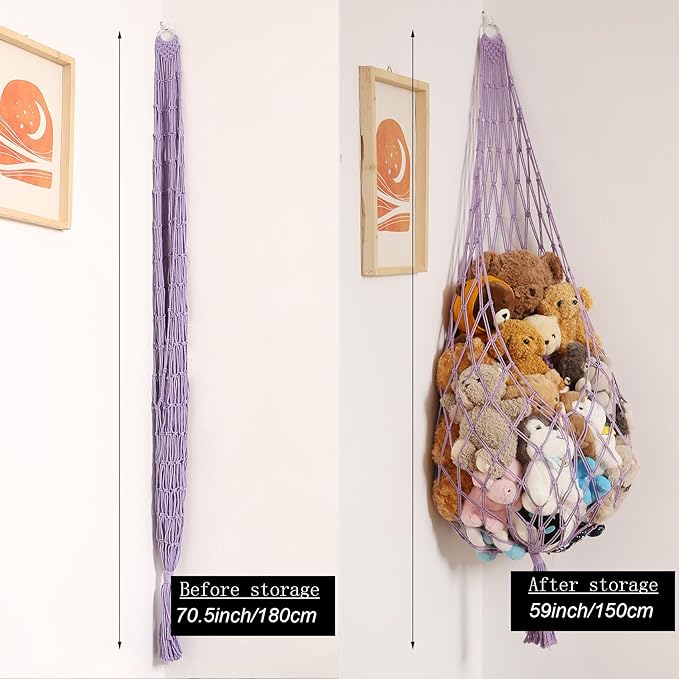Upgrade Stuffed Animal Hammock Corner or Wall Hanging Net