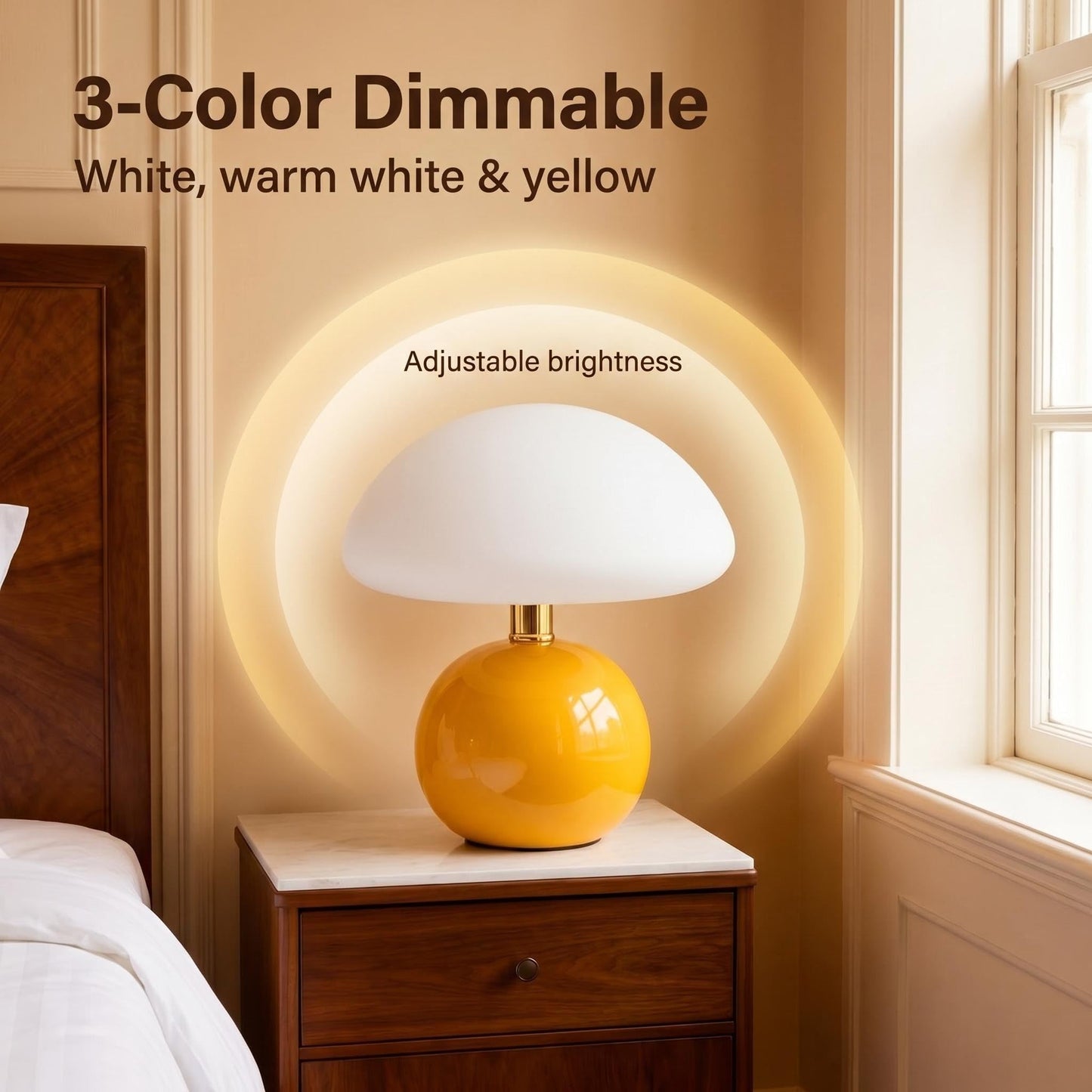 LONRISWAY Mushroom Lamp Table Lamp for Bedroom,Desk Bedside Small Lamps for Living Room Night Stands,Mushroom Decor Cute Mini Modern Mid Century Lamps,Unique Aesthetic Home Living Room Decor