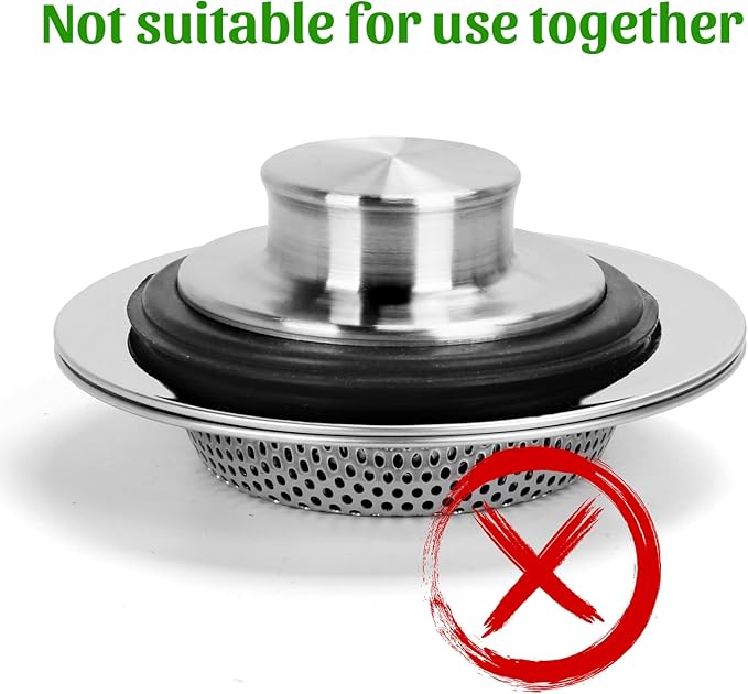 2PCS - Windran Kitchen Sink Drain Strainer, Upgraded Double-Layer Safe Design