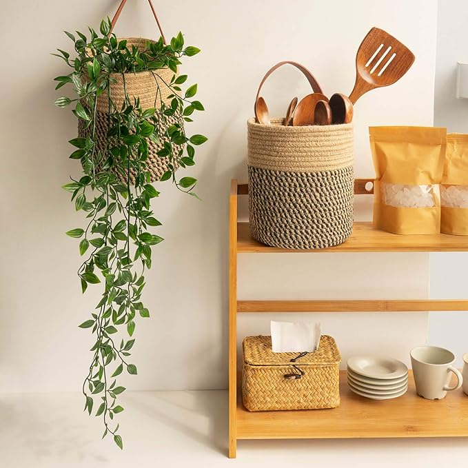 Goodpick 2pack Jute Rope Hanging Basket