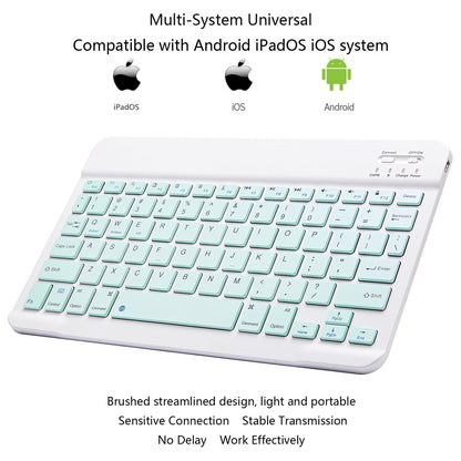 Ultra-Slim Bluetooth Keyboard Portable Mini Wireless Keyboard Rechargeable for Apple iPad iPhone Samsung Tablet Phone Smartphone iPadOS iOS Android (10 inch Black)