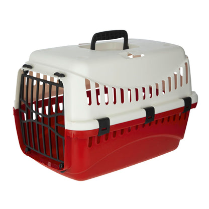 Kerbl Transport Box Expedion with Plastic Door, 45 x 30 x 30 cm, Creme/ Bordeaux
