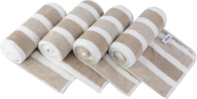 KinHwa Microfiber Hand Towels for Bathroom Soft and Absorbent Face Towels Brown