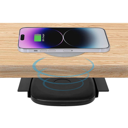 1.57"(40mm) NiiTTER Invisible Wireless Charger, Under Desk Wireless Charger, Under Counter Charging for iPhone 17/16/15/14/13/12/ Samsung Galaxy S25/S24/S23/S22/S21(Adapter Included)