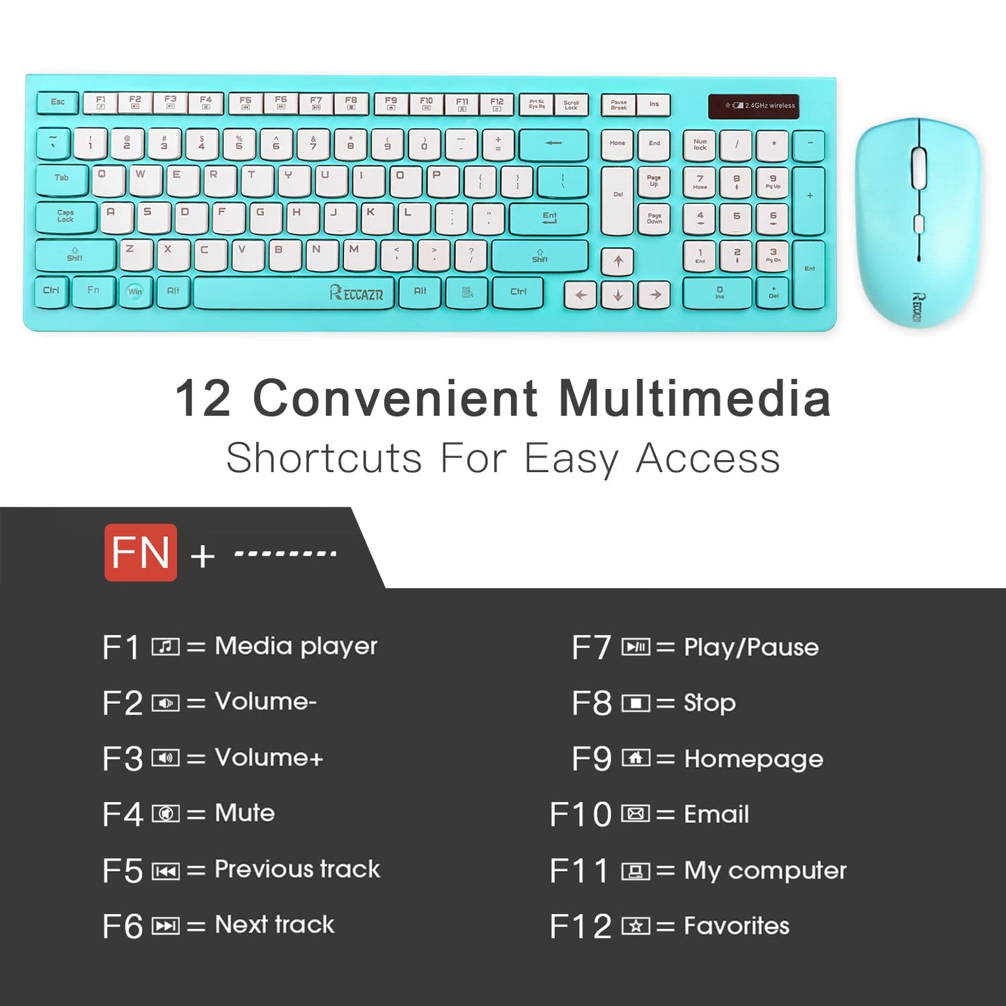 Wireless Keyboard and Mouse Combo, Full-Sized Wireless Keyboard and Adjustable DPI Mouse, 2.4GHz USB Receiver, Silent Keyboard and Mouse for PC, Windows, MAC, Desktop, Laptop(Purple)