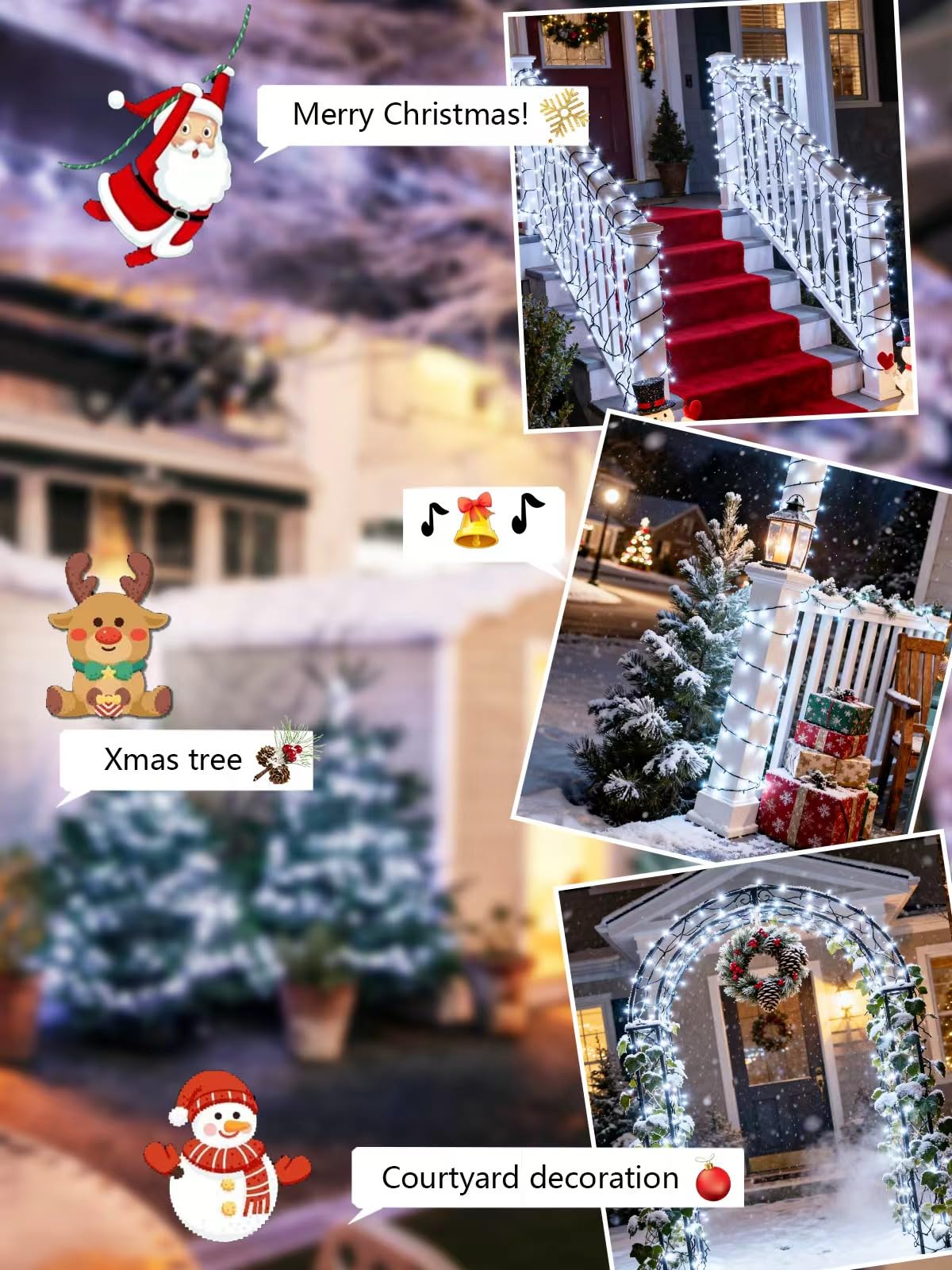 Voice Controlled Christmas Lights with Remote, 99 FT 300 LED String Lights Indoor Outdoor with 12 Modes 3 Timers, Dimmable Twinkle Light Plug in Waterproof for Xmas Tree Party Decorations, Cool White