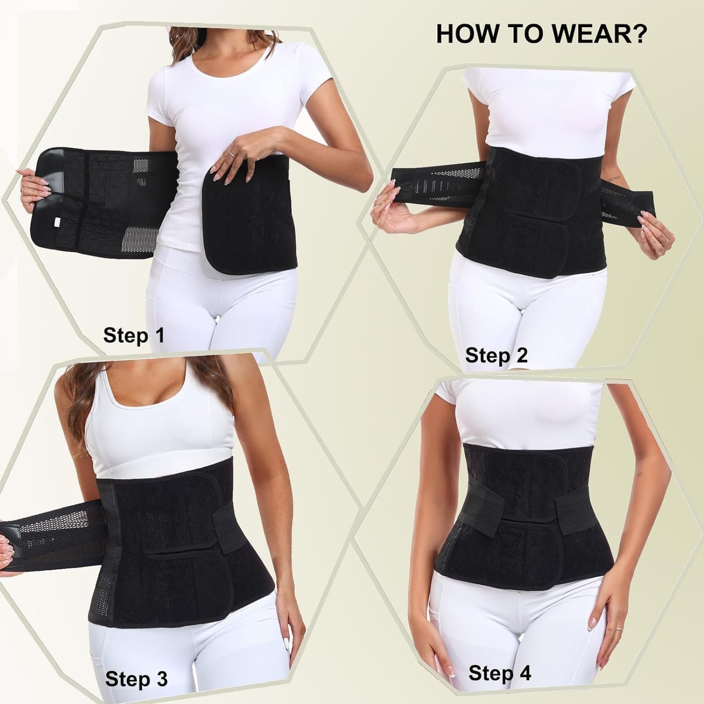 MAMODY Postpartum Belly Wrap – C Section Recovery Belt, Post Partum Women Belly Belt, Abdominal Binder After Pregnancy Postpartum Belly Band After Birth Brace (Black, S/M)