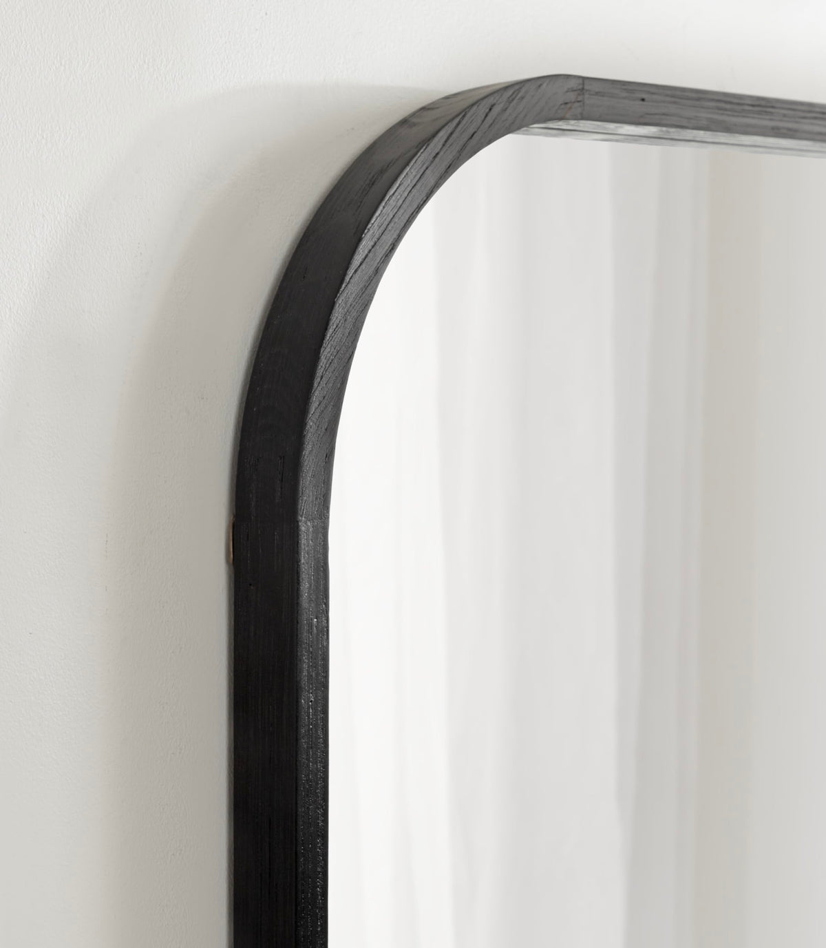 Kate and Laurel Occonor Modern Wooden Arched Mirror, 36 x 28, Black, Transitional Arch Wall Mirror with Geometric Shape for Use as Bathroom Mirror for Vanity or Fireplace Mantel Mirror