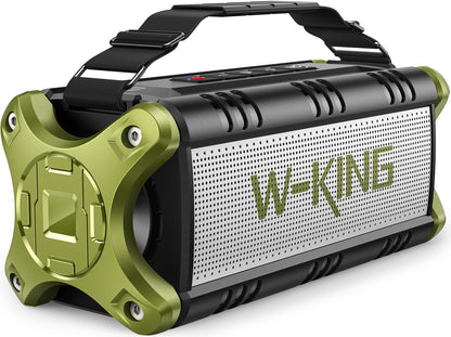 Portable Speakers Bluetooth Wireless, 90W Max Loud Outdoor Speaker with 50W Deep Bass, Boombox Sound, IPX6 Waterproof, 40H, EQ, Dual Pairing, Subwoofer *2, TF, Large Speaker for Beach/Garage/Jobsite