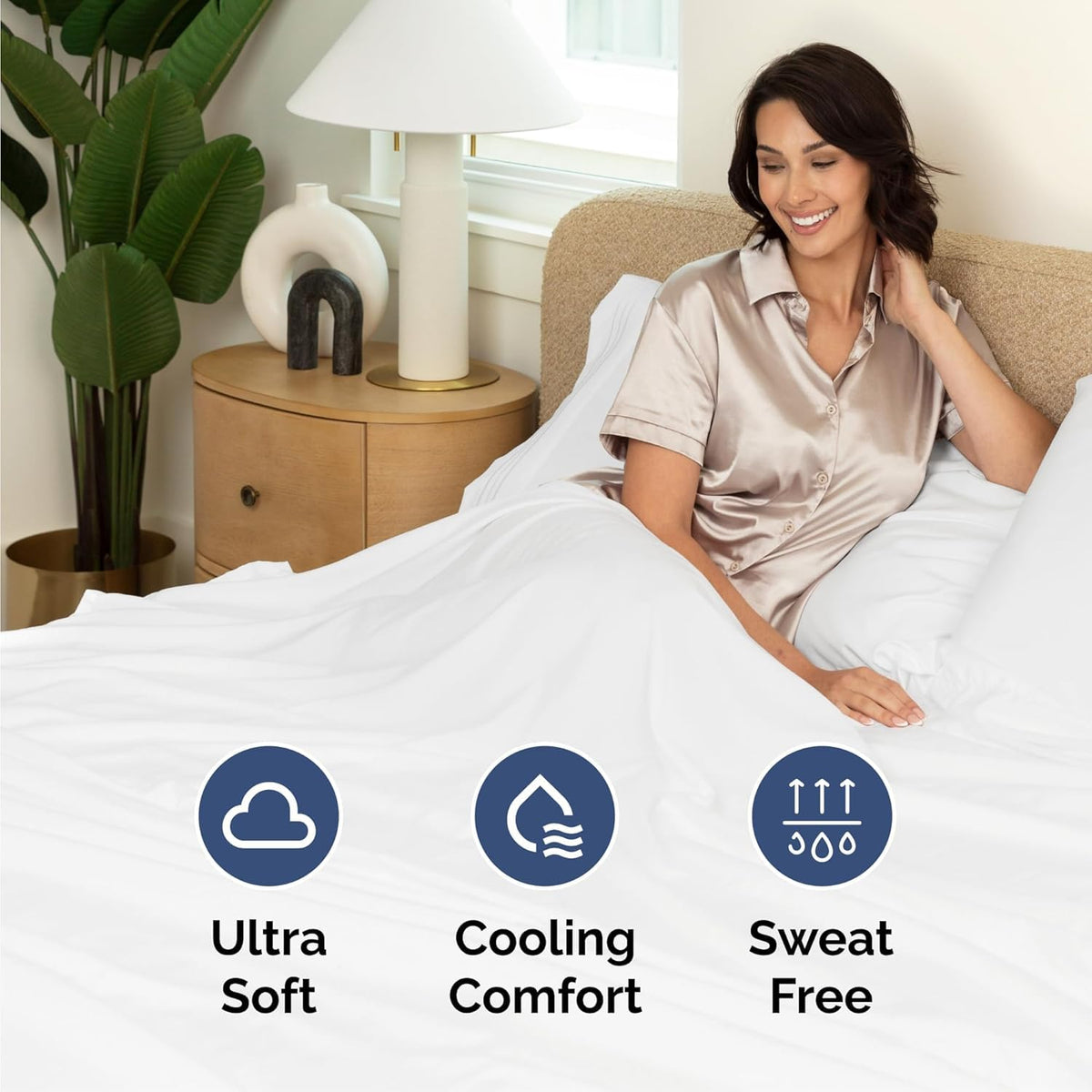 King Size 4 Piece Sheet Set - Comfy Breathable & Cooling Sheets - Hotel Luxury Bed Sheets for Women & Men - Deep Pockets, Easy-Fit, Extra Soft and Wrinkle Free Sheets - White Oeko-Tex Bed Sheet Set