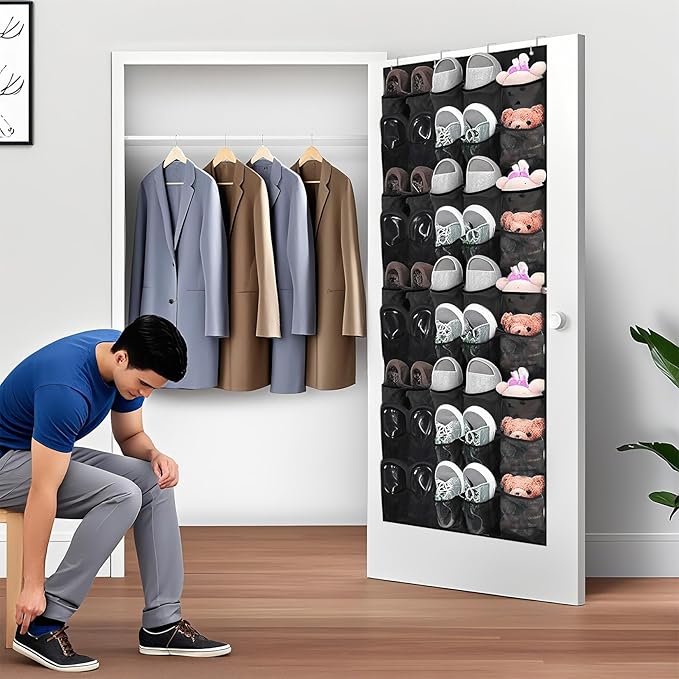 Over the Door Shoe Organizer, 40-Pocket Hanging Shoe Rack
