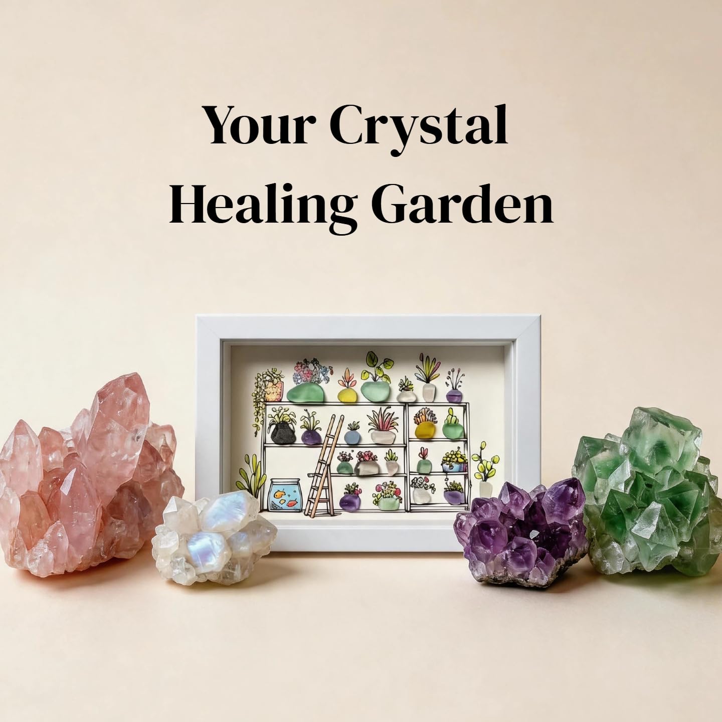 11Astrelle Chakra Crystal Decor, Natural Crystal Painting with Genuine Raw Gemstones, Desk Decor, Home Decor, Office Decor, Birthday Gifts for Women, Friend