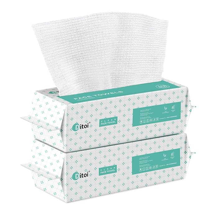 Ditoi Disposable Face Towels, Ultra Soft &Thick Face Dry Wipes