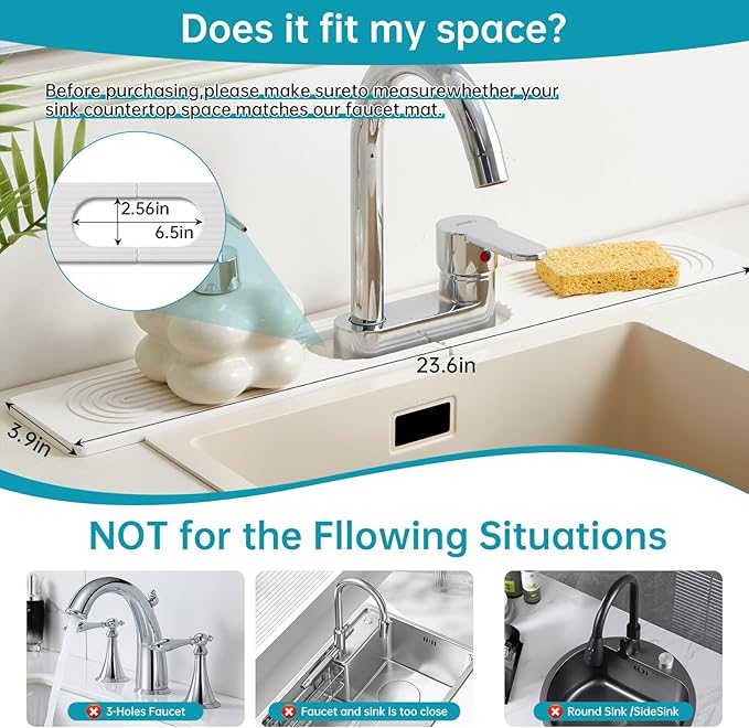 Stone Faucet Mat for Kitchen Sink