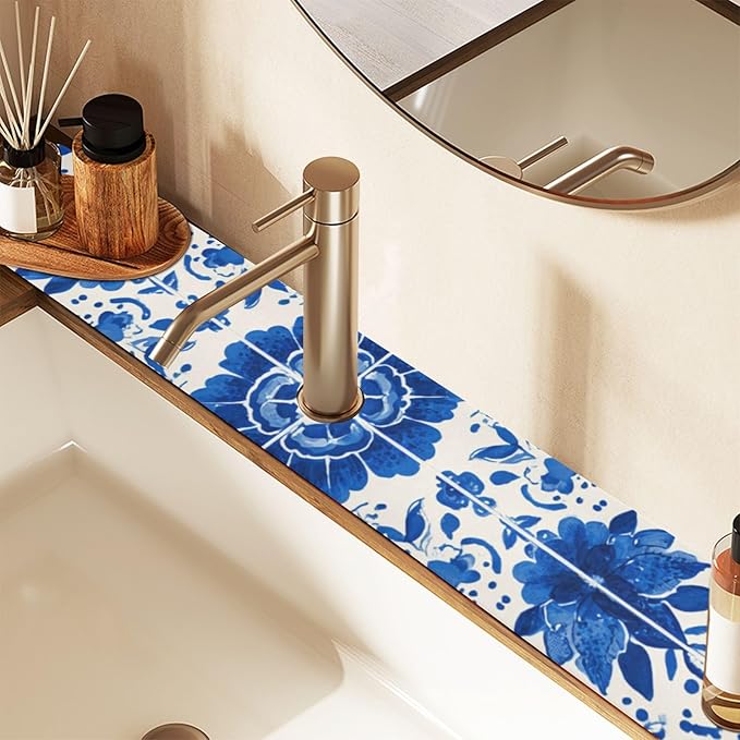 Kitchen Sink Splash Guard 1 PC 14.7 Inch Sink Faucet Mat Splash Guard