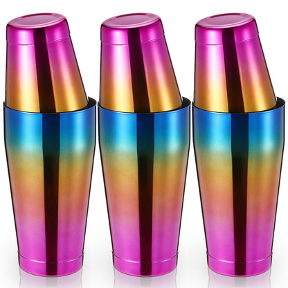 Sabary 6 Pcs Cocktail Shakers Professional Bar Shaker Boston Set Stainless Steel Martini Drink Mixer Basic Tool Weighted Shake Metal Can Cocktail Shaker Set, 18 Oz, 28 oz (Gradient Color)