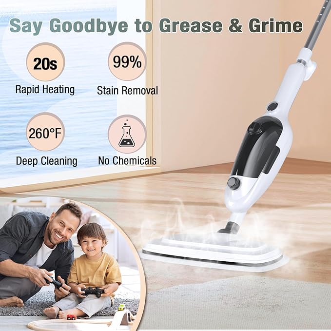 11-in-1 Steam Mop, Powerful Handheld Steam Cleaner