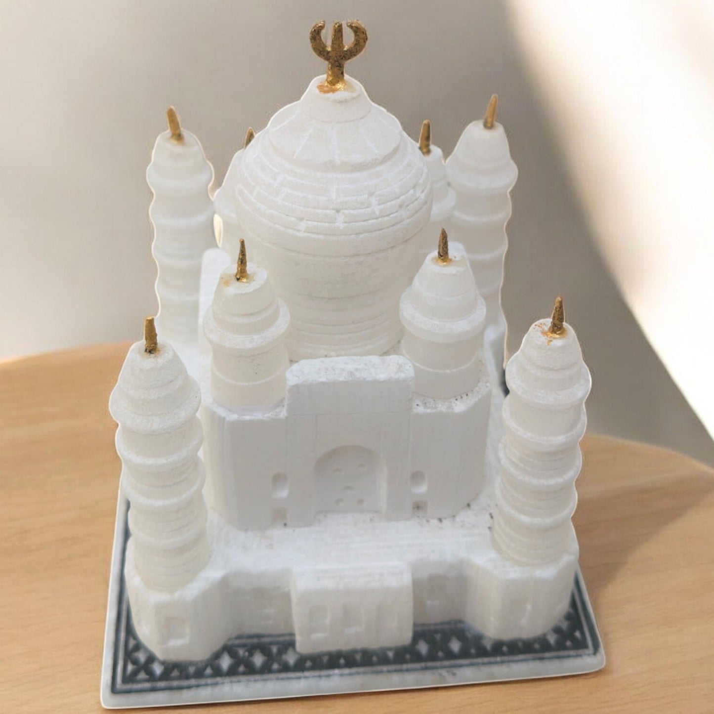 Monuments of Marble White Taj Mahal Replica Model India Agra Souvenir Collection for Decor Handmade Gift Home Decoration Small Handcrafted Miniature Architecture Love Symbol (White 3 x 3 Inch)